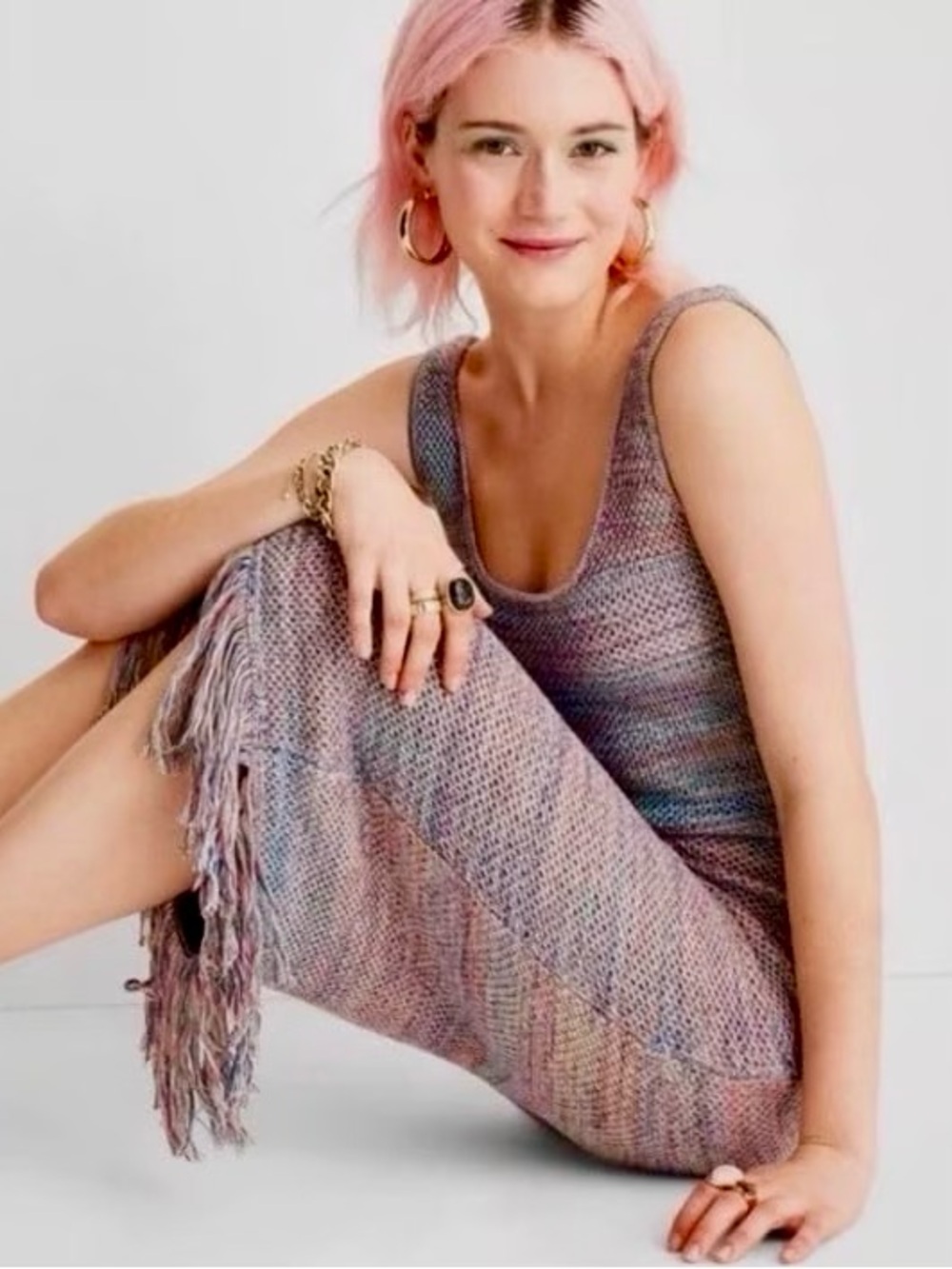 Future Collective x Alani Noelle Multi-Colored Crochet Fringe Dress - Picture 3 of 10